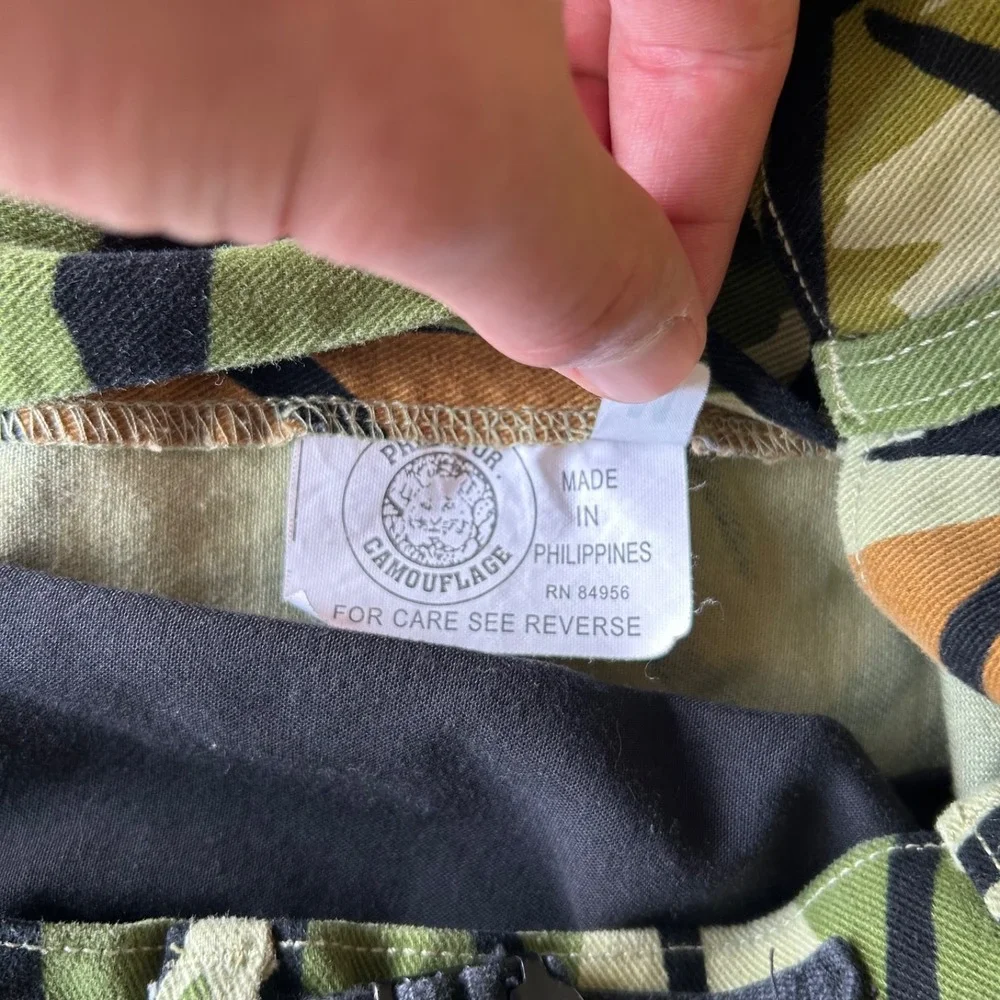 Vintage 90s Predator Camo Jacket Pants Set Size Large Medium Green Hunting Suit